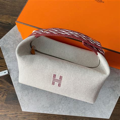 hermes makeup bag orange|hermes canvas bags.